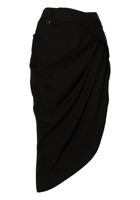 Black La Jupe Saudade draped midi skirt - women