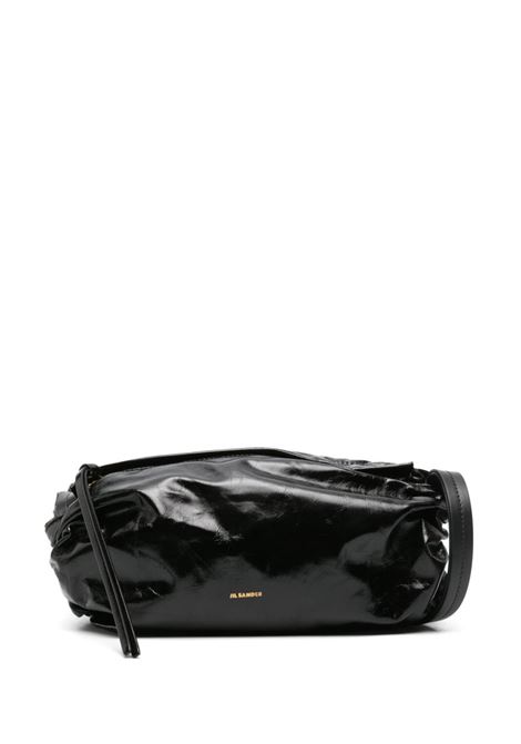 Black cushion shoulder bag - women