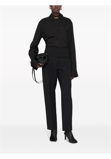 Black high-waist cropped trousers - women JIL SANDER | J52KA0008J40002001