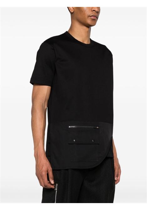  Black draped-panel T-shirt Junya watanabe - men JUNYA WATANABE | WMT0011