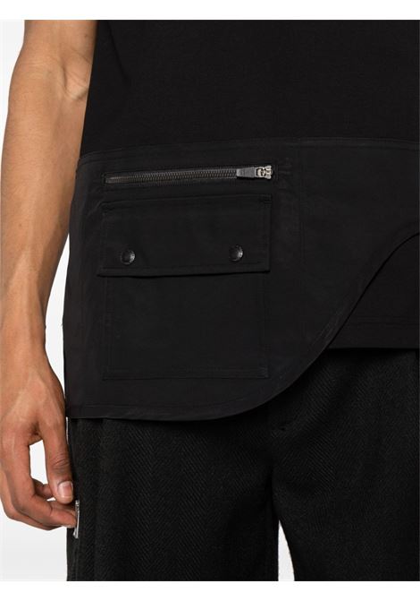  Black draped-panel T-shirt Junya watanabe - men JUNYA WATANABE | WMT0011