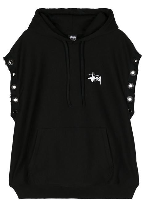 Black x Stussy logo-print sleeveless sweatshirt - men