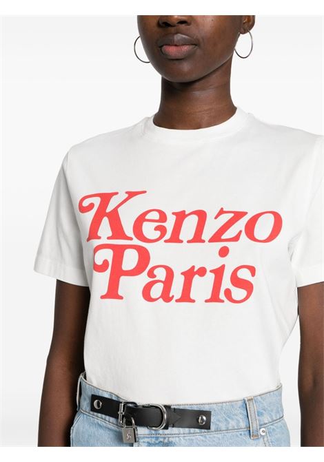 White logo-print T-shirt - women KENZO | FE52TS1184SO02