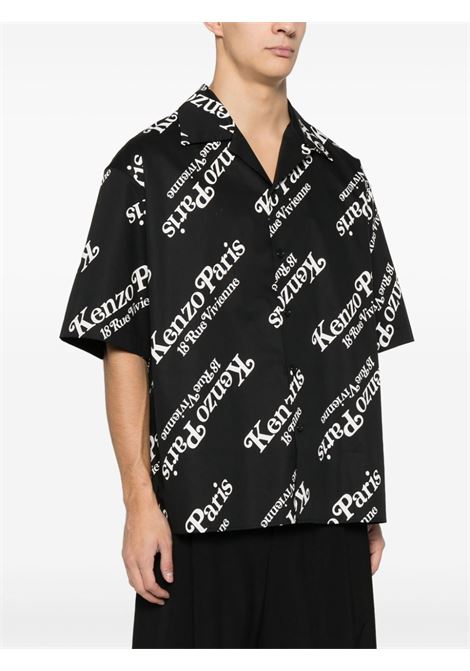 Camicia Kenzo x Verdy con stampa in nero e bianco - uomo KENZO | FE55CH1119P499