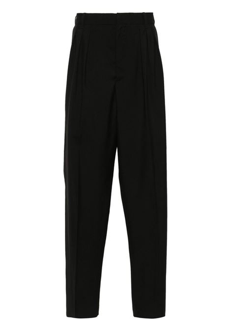 Black pleated tailored trousers ? men