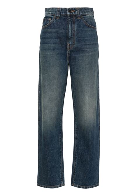 Beige high-waist jeans - women