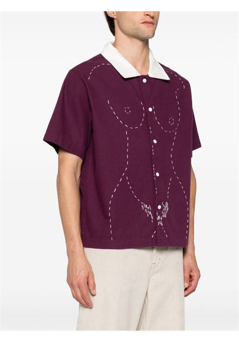 Bordeaux embroidered-motif shirt KidSuper - men KIDSUPER | LTP04WN