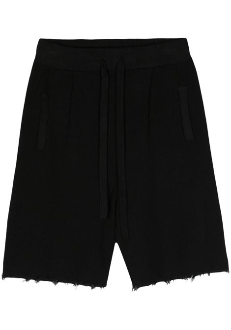 Black knitted bermuda shorts Laneus - men LANEUS | S4LAMABK004110