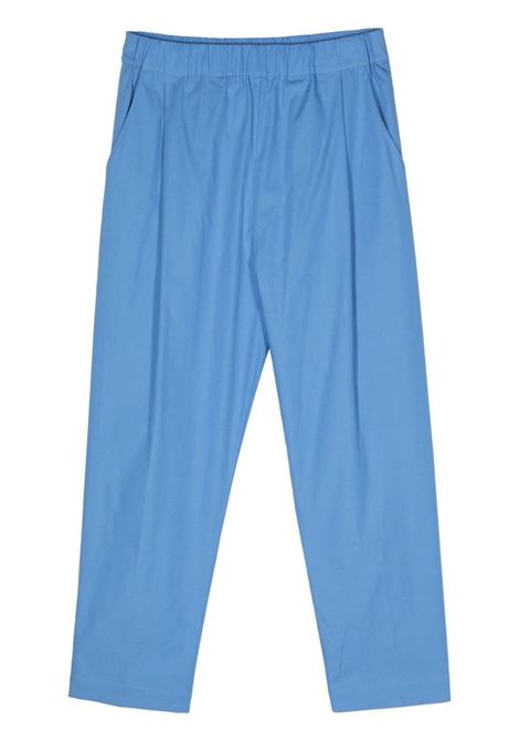 Sky blue tapered-leg poplin trousers Laneus - men LANEUS | Trousers | S4LAMAPA049186