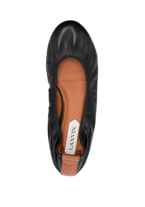 Black round-toe ballerina shoes - women LANVIN | FWBAMB02NAPA10