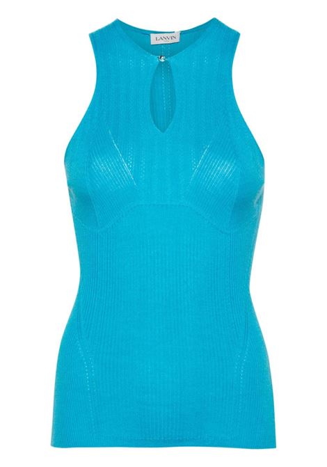 Top a coste in blu chiaro - donna