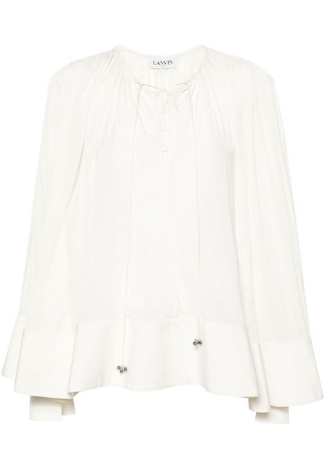 White long-sleeved blouse - women LANVIN | RWTO00184778001