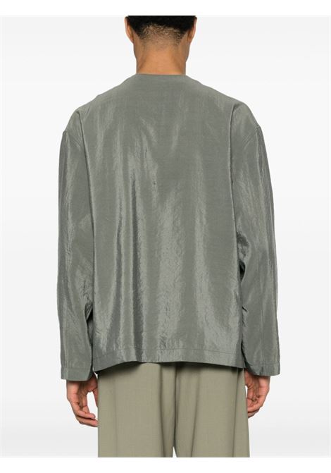 Grey collarless shirt  - men LEMAIRE | SH1065LF208BK949