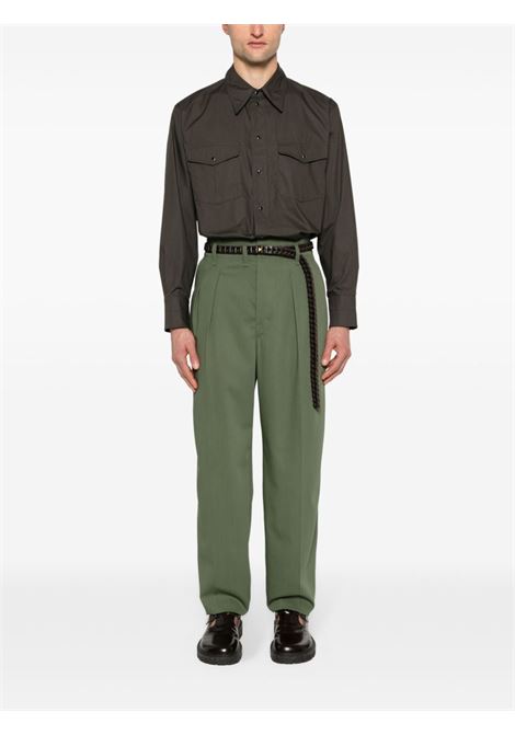 Brown long-sleeved shirt - men  LEMAIRE | SH1100LF588BR495