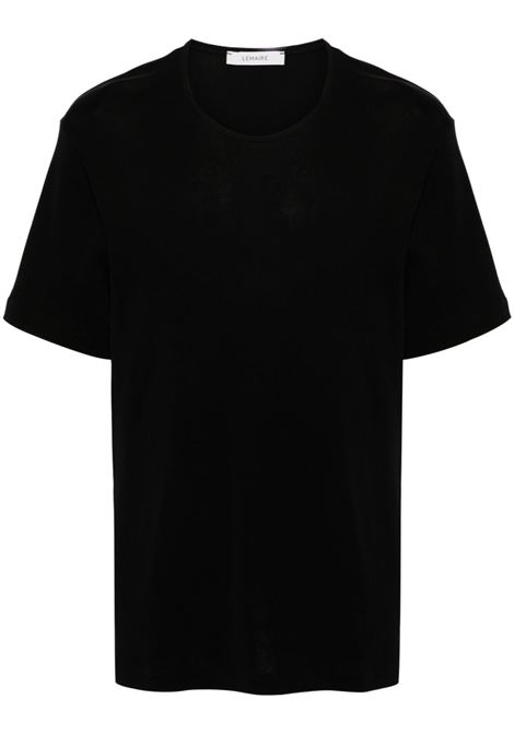 T-shirt a girocollo in nero - uomo