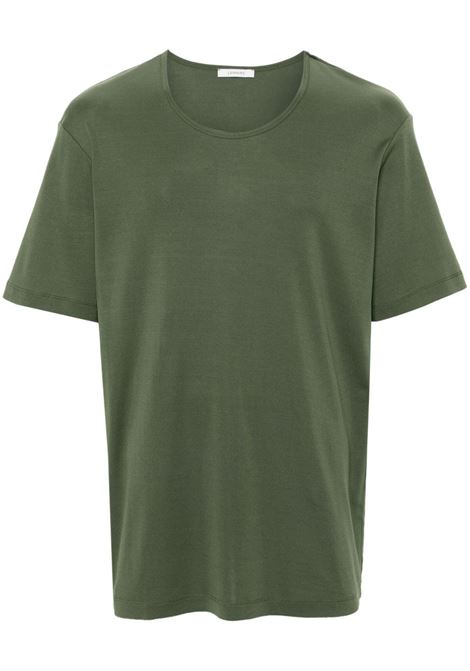 Green crew-neck T-shirt - men