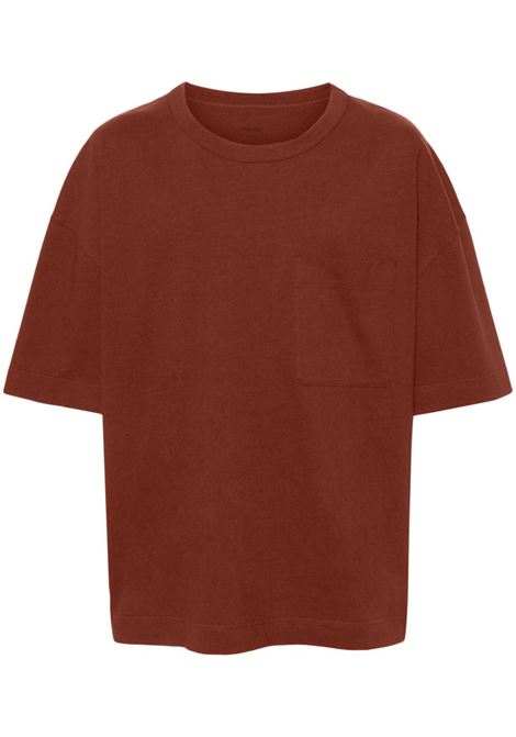 T-shirt con taschino in rosso  - uomo