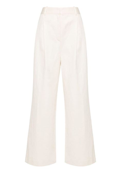 White Jiva pleated straight trousers - women LOULOU STUDIO | IDAIIVRY