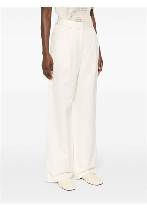 White Jiva pleated straight trousers - women LOULOU STUDIO | IDAIIVRY