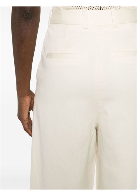 White Jiva pleated straight trousers - women LOULOU STUDIO | IDAIIVRY
