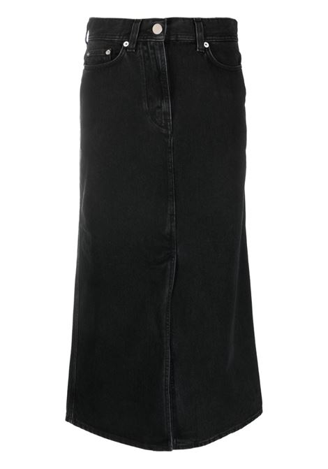Washed grey midi skirt - women LOULOU STUDIO | RONAWSHDGRY