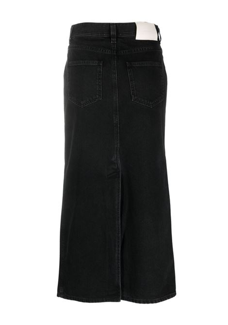 Washed grey midi skirt - women LOULOU STUDIO | RONAWSHDGRY