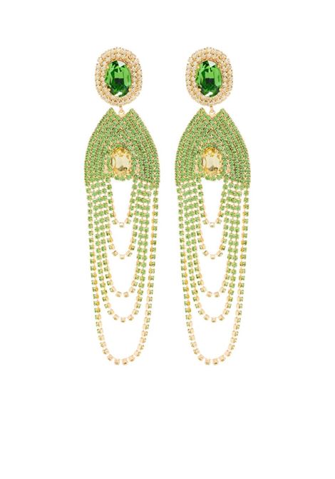 Green crystal-embellished clip-on earrings Magda Butrym - women MAGDA BUTRYM | 913524GRN