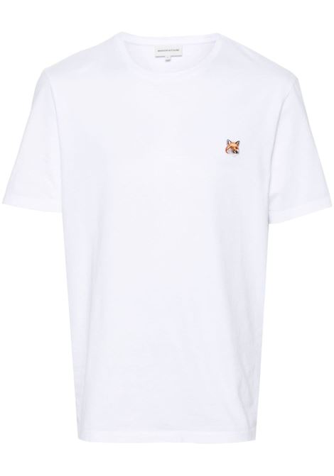 T-shirt con stampa Fox in bianco - uomo MAISON KITSUNÉ | LM00104KJ0008P100