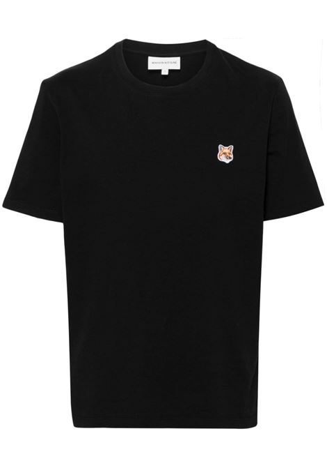 T-shirt con stampa Fox in nero - uomo MAISON KITSUNÉ | LM00104KJ0008P199