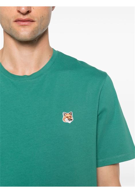 T-shirt con stampa Fox in verde - uomo MAISON KITSUNÉ | LM00104KJ0008P373