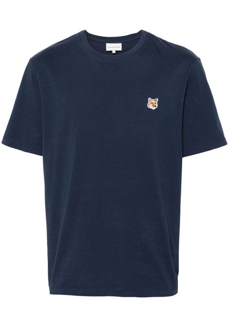 T-shirt con stampa Fox in blu - uomo MAISON KITSUNÉ | LM00104KJ0008P476