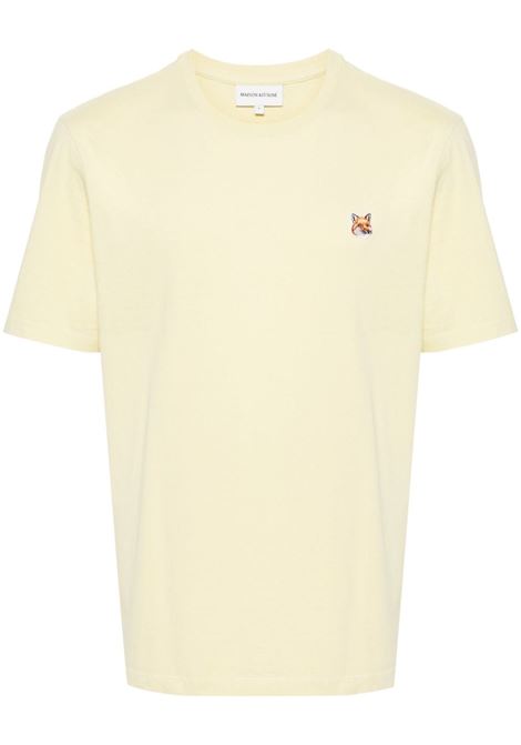 T-shirt con stampa Fox in giallo - uomo MAISON KITSUNÉ | LM00104KJ0008P712