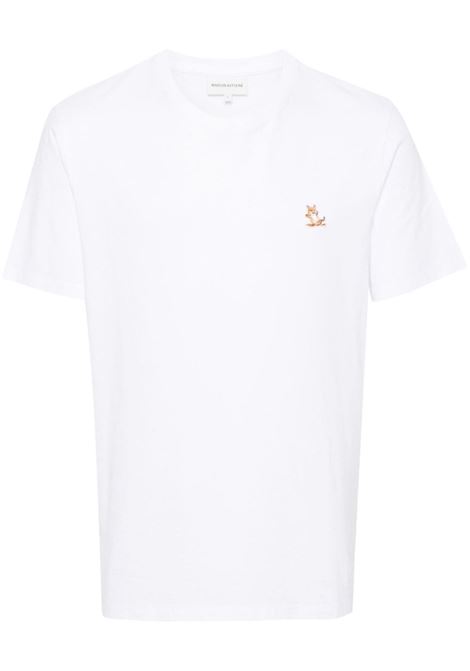 T-shirt con applicazione in bianco - uomo MAISON KITSUNÉ | LM00110KJ0008P100