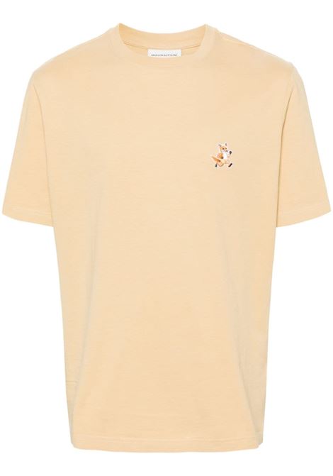 Yellow Speedy Fox-patch T-shirt - men