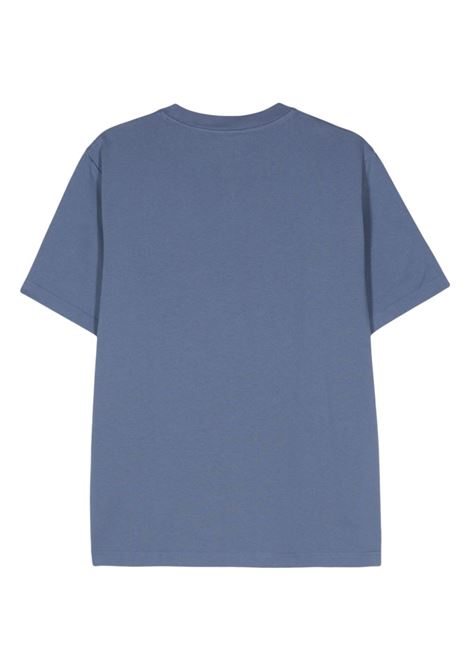 T-shirt con logo Maison kitsuné in blu - uomo MAISON KITSUNÉ | MM00126KJ0118P433