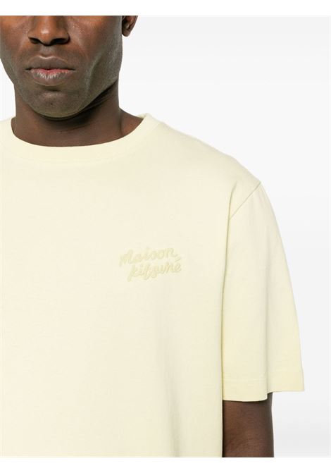 T-shirt con ricamo in giallo - uomo MAISON KITSUNÉ | MM00126KJ0118P712