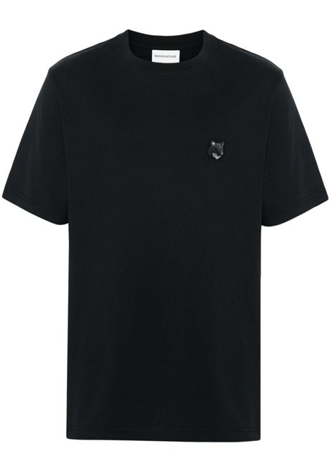T-shirt con applicazione in nero - uomo MAISON KITSUNÉ | MM00127KJ0118P199