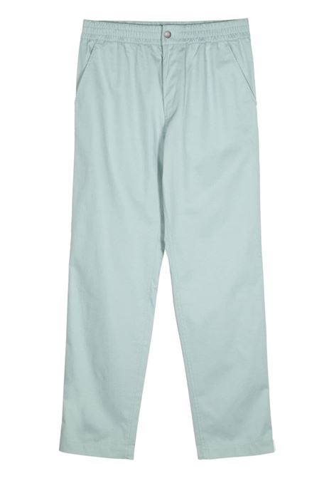 Light blue elasticated-waistband straight-leg trousers Maison Kitsune - men