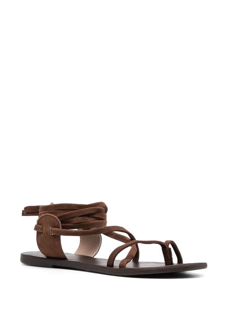 Brown tie-up sandals - women MANEBI | L74Y0CHCLT