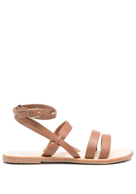 Brown multi-way strap sandals - women