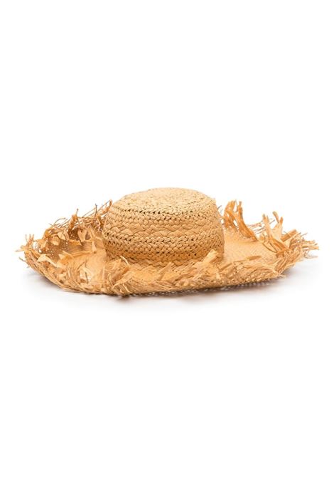 Cappello da sole in rafia intrecciata in beige - donna MARNI | CLMC0056S1UAV00100W06