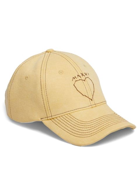 Cappello da baseball con ricamo in giallo di Marni - unisex MARNI | CLZC0137S0USCW7600Y34