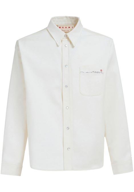 Camicia con logo in bianco - uomo