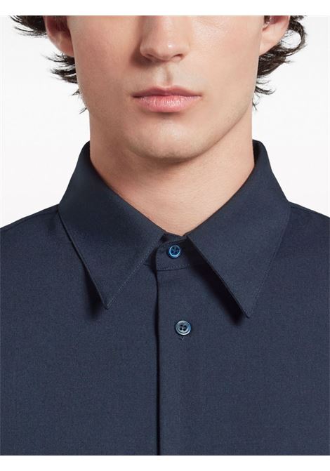 Camicia con logo in blu - uomo MARNI | CUMU0061A3TW83900B99