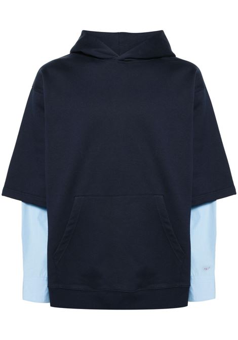 Blue layered-design sweatshirt - men