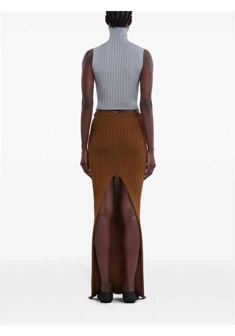 Brown ribbed-knit maxi skirt - women MARNI | GOMD0097A0UFV22200M28