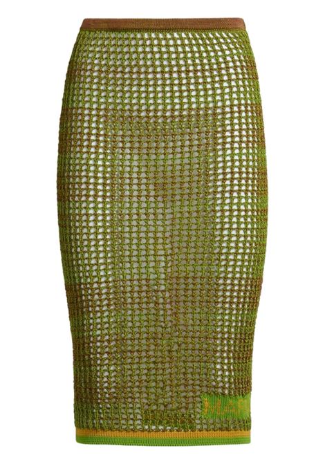 Green open-knit midi skirt Marni - women MARNI | GOMD0099Q0UFCB28MLM40