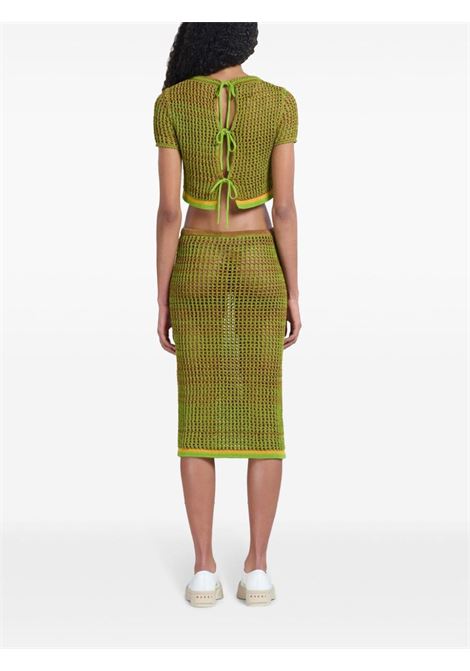 Green open-knit midi skirt Marni - women MARNI | GOMD0099Q0UFCB28MLM40