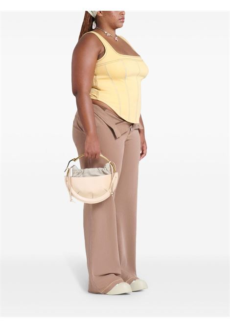 Beige contrast-stitching wide-leg trousers Marni - women MARNI | PAJD0497S0USCW7600M40