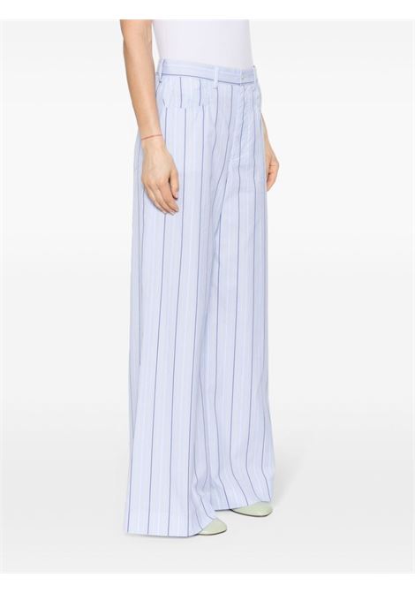 Light blue poplin striped wide trousers - women MARNI | PAMA0460S0UTC313STB24